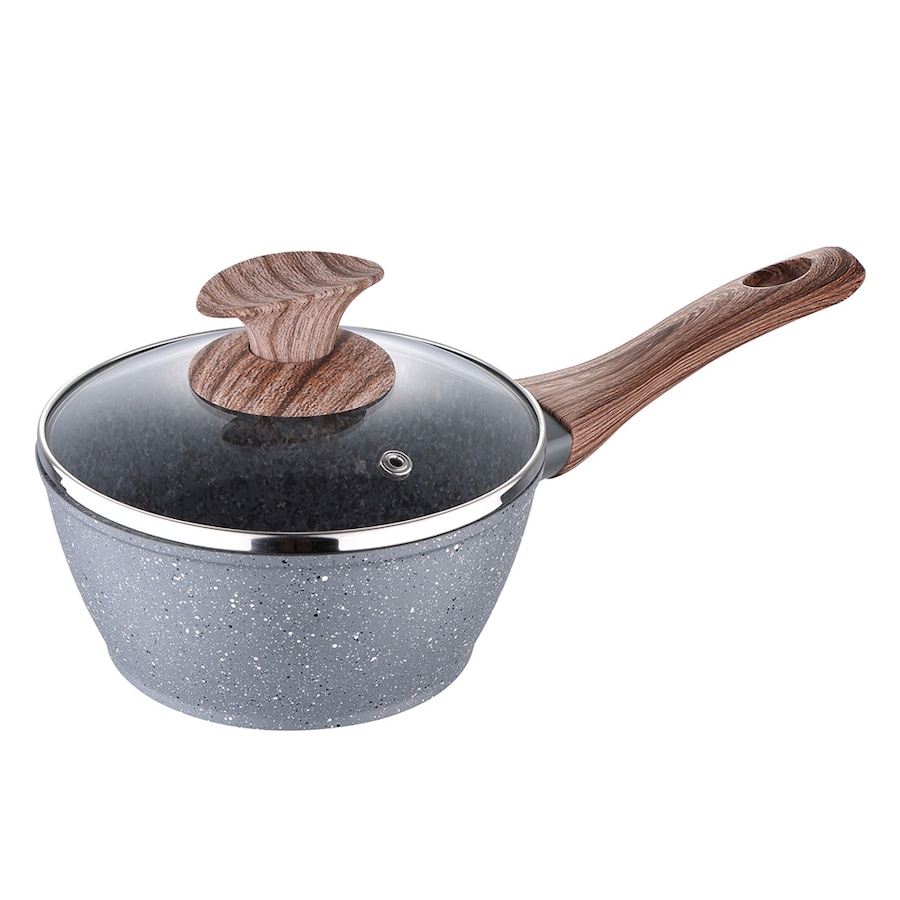 Bergner Granito 16cm Aluminium Saucepan Non-Stick Pot w/ Lid/Long Handle Grey