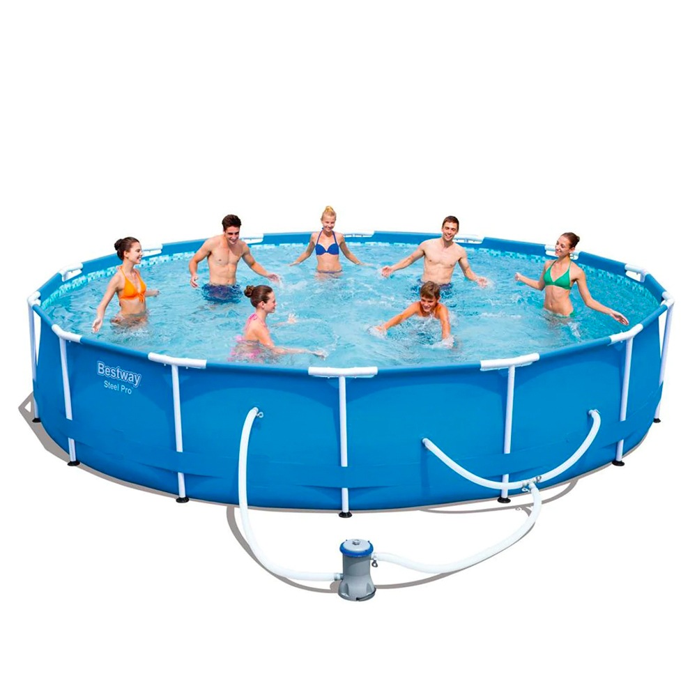 Buy Bestway Steel Pro Max Above Ground Backyard Swimming Pool With ...