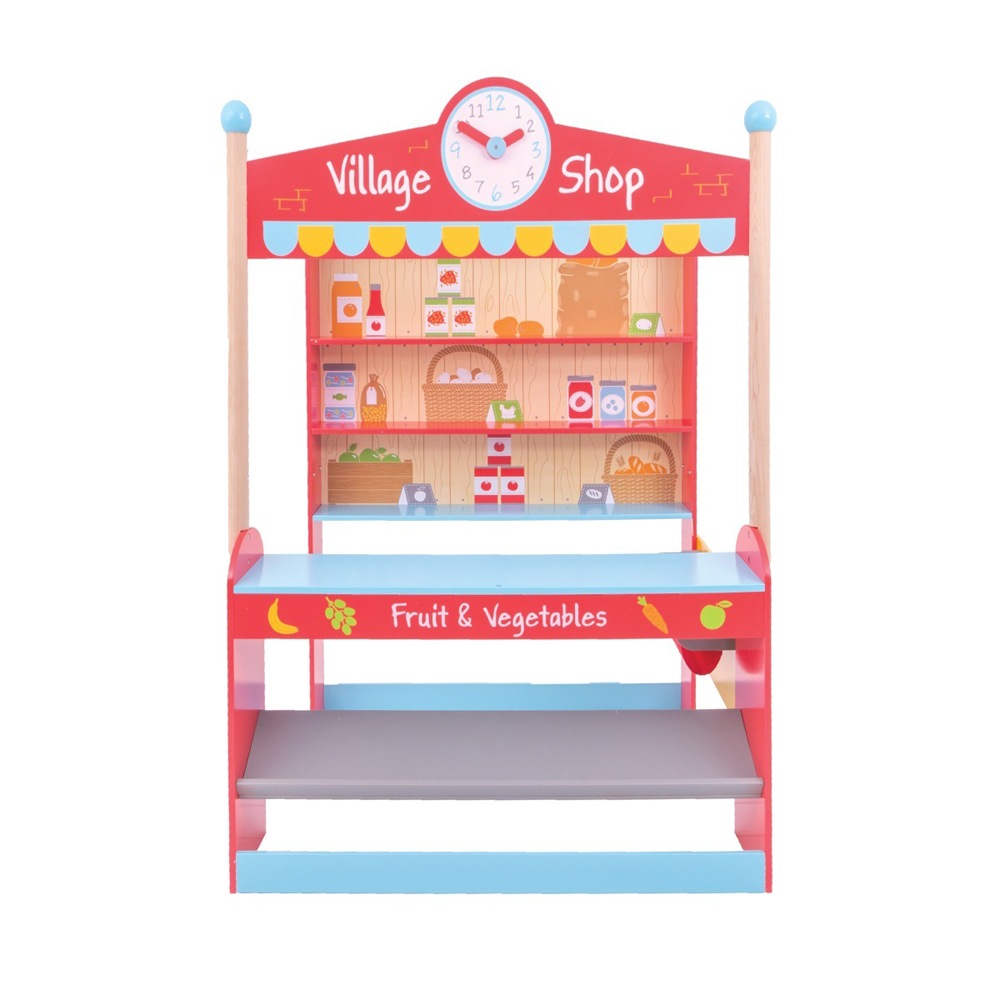 Buy bigjigs toys village shop wooden toy kids fun interactive pretend