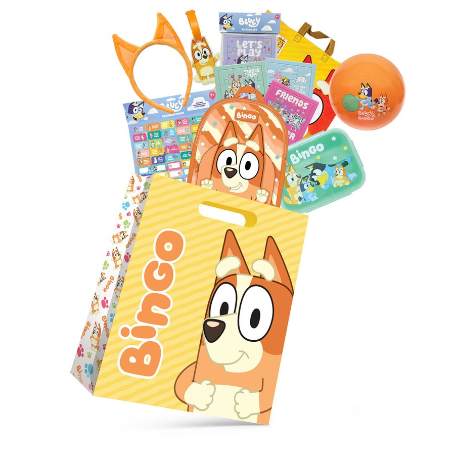 Bingo Showbag for Bluey Fans with Backpack, Bento Box, Ball - 3y+