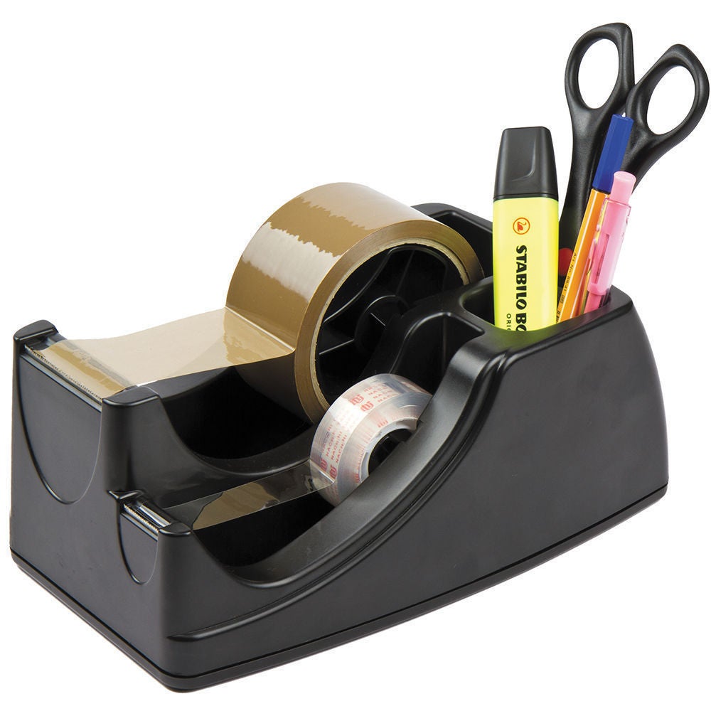 Black Heavyweight 50mm 19mm Packing Sticky Tape Dispenser Holder Desktop Bench