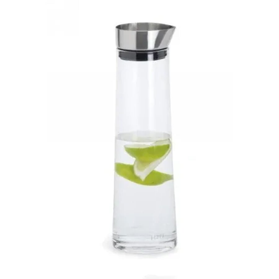 Blomus Acqua Water Glass Jug Pitcher Decanter w/ Lid 1L Clear