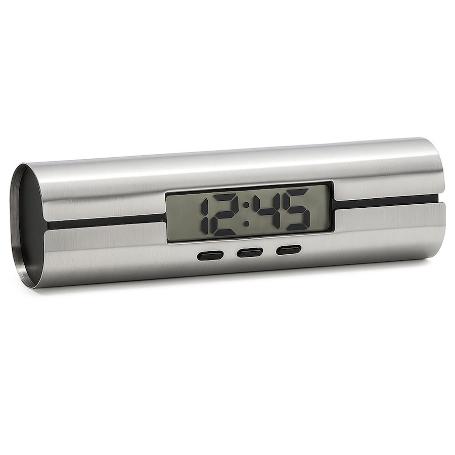 Blomus Tewo Digital LCD Desk Clock Home/Office Decor 8.5x24cm Silver