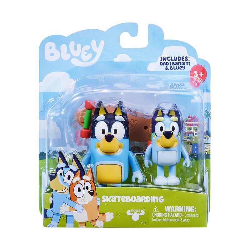 Buy Bluey Mini Figurines Series 3 Skateboarding Set Kids 3y+ Toy Dad ...