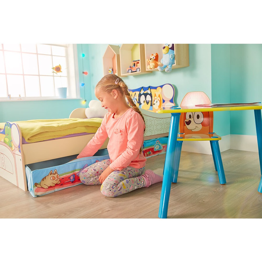 Bluey Wooden 140cm Toddler/Children Single Bed w/ 2x Under Bed Storage Drawers