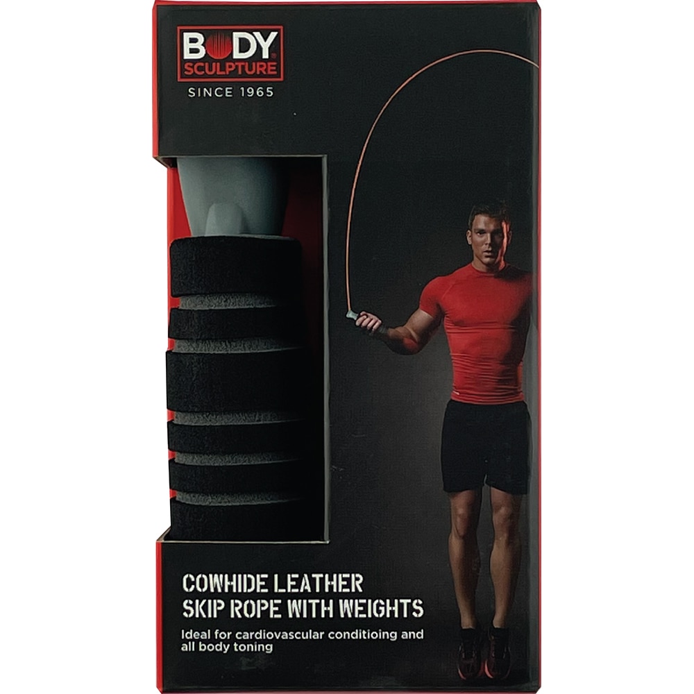 Body Sculpture 275cm Cowhide Leather Skip/Jump Rope Gym Workout Fitness Exercise Australia