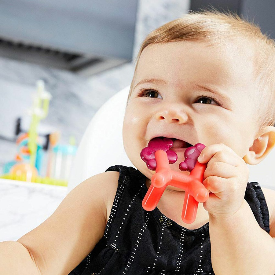 Boon Prance Silicone Teether Baby/Newborn Teething Toy Unicorn 0m+ Pink/Purple