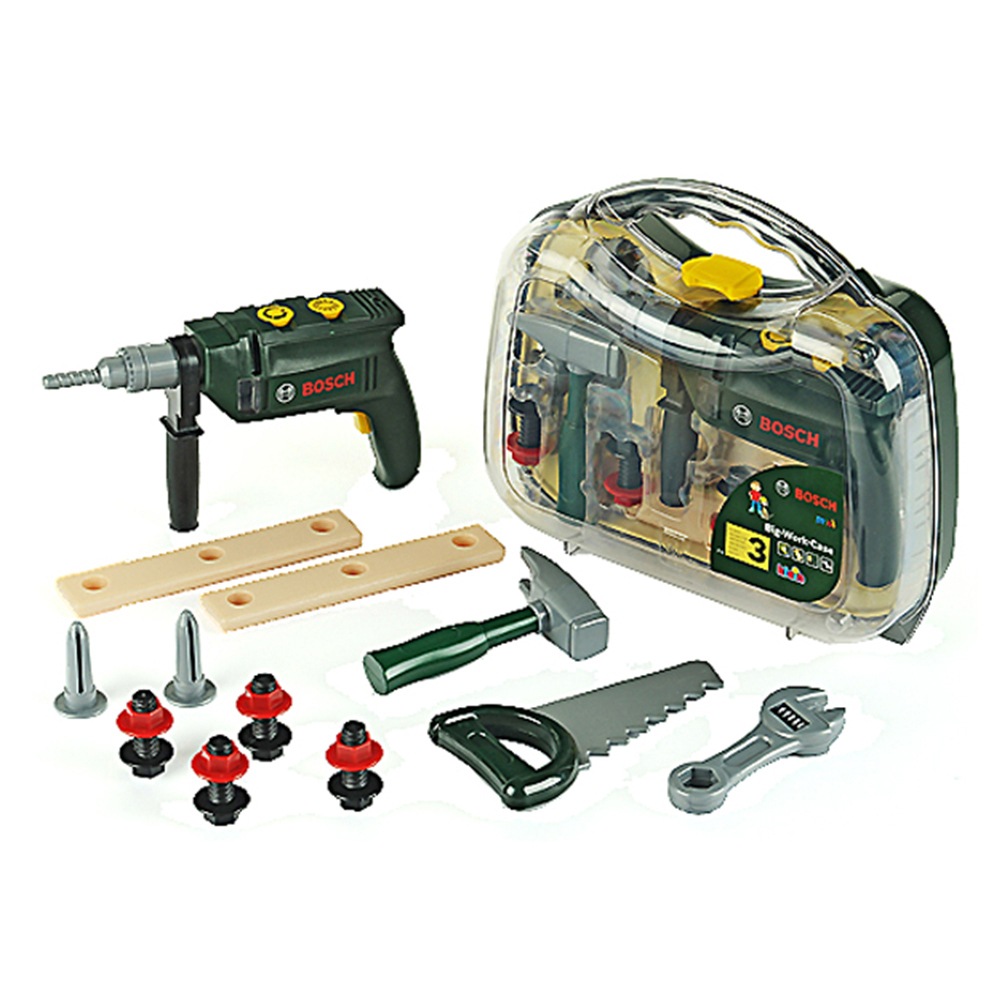 Bosch Toy Tool Case w/ Hammer Drill Kids/Children Pretend Play Set 3y+