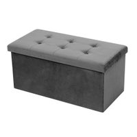 Buy Storage Ottoman Blanket Box 126cm Linen Fabric Arm Foot Stool Couch La  Online in Australia – Factory Buys