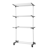 Boxsweden 80x60x165cm 3 Tier Clothes Dryer Rack Airer/Horse w/ Wheels 21 Rails