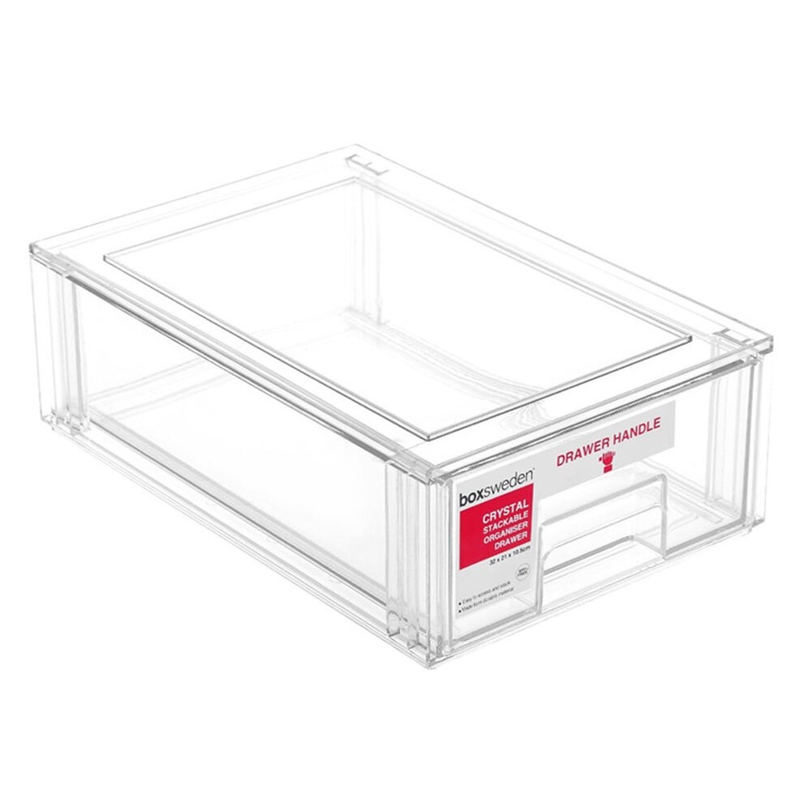 Buy Boxsweden Crystal Stackable Organiser Drawer 32cm w/ Handle Storage ...