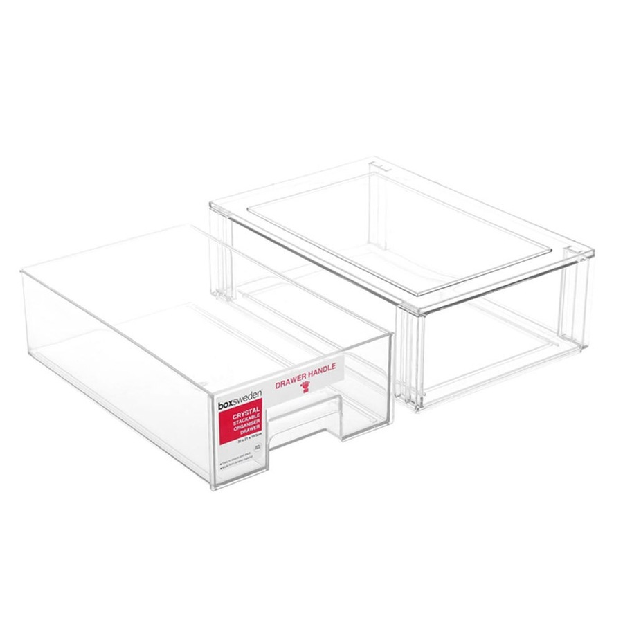 Buy Boxsweden Crystal Stackable Organiser Drawer 32cm w/ Handle Storage ...