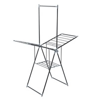 Boxsweden Foldable Clothes Airer/Dryer/Horse w/ Hanging Rack 155 x 194cm Black
