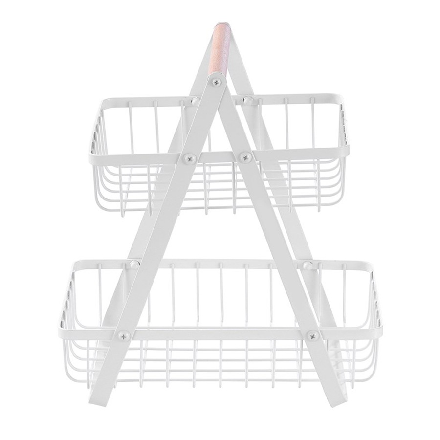 Boxsweden White Wire 2 Tier Kitchen Bench Top Stand Storage Rack 27 x 18 x 29cm