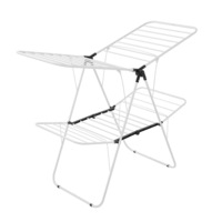 Boxsweden 2 Tier Foldable Flat Laundry Clothes Hanging Storage Airer 32 Rails