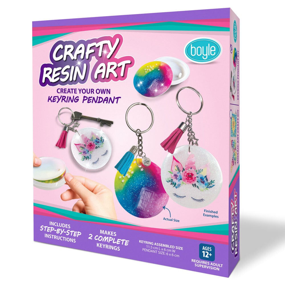 Boyle Crafty Resin Art Keyring/Pendant Project Kit Kids DIY Activity Craft 12y+