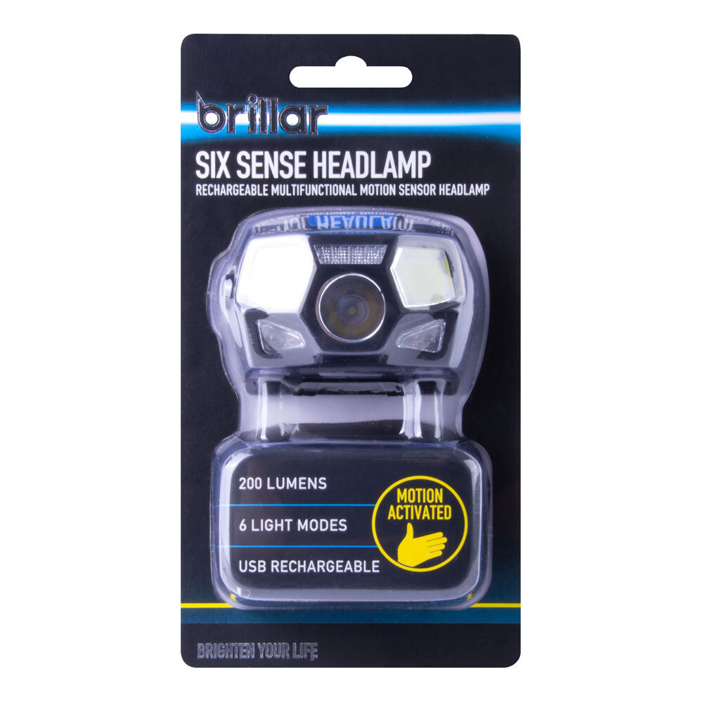 Brillar Six Sense  Rechargeable Motion Activated Head Light Lamp 200lm