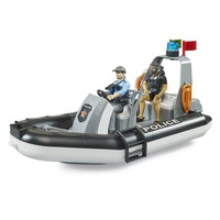 Bruder 1:16 Police Speed Boat w/Figures/Beacon Lights/Accessories Kids Toy 4y+