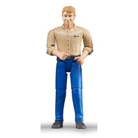 Bruder Bworld Blonde Hair Light Skin Man Blue Jeans Figurine Kids Toy 4y+