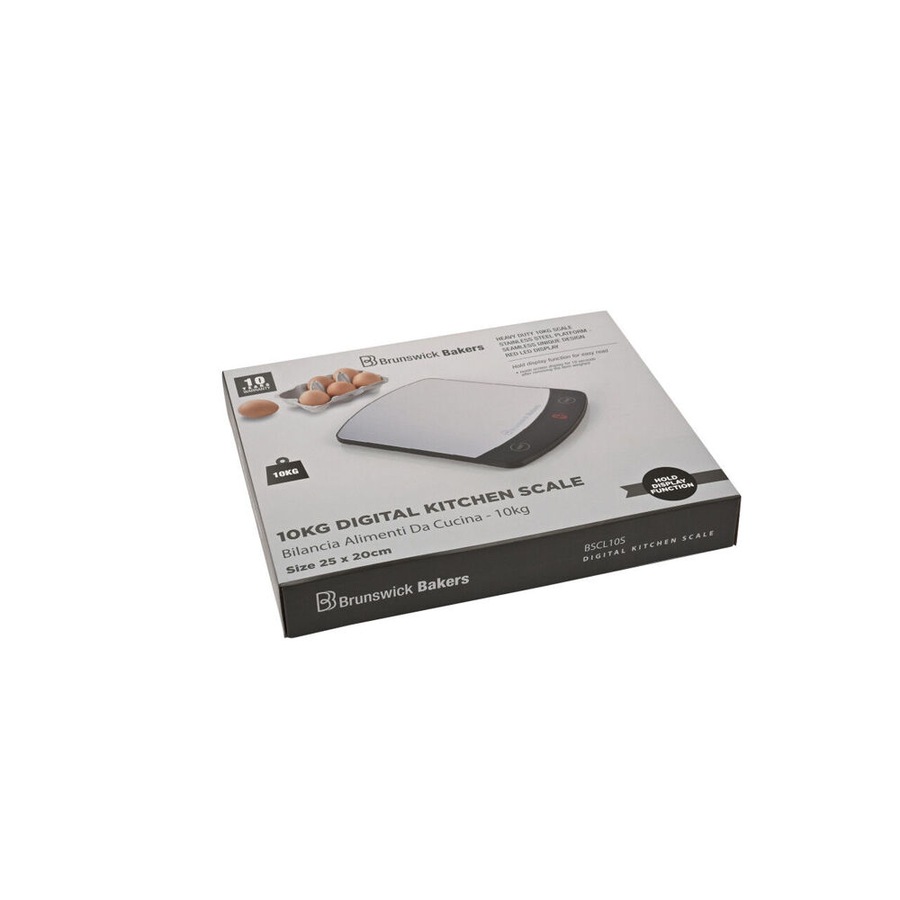 Brunswick Bakers 10kg Stainless Steel Kitchen Scale Flour Weighing 25x20cm