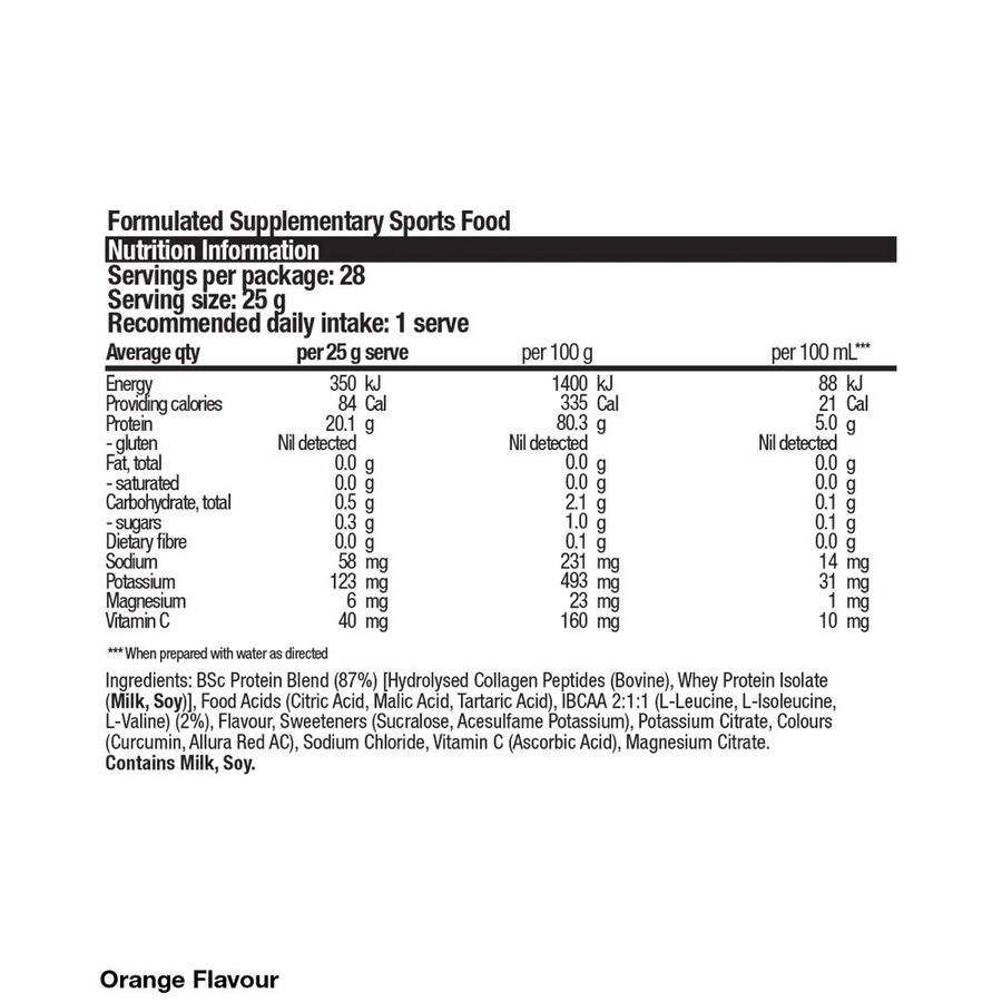 BSc x Chupa Chups Protein Water Drink Mix Post Workout 14 Serves 350g Orange