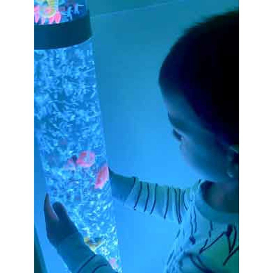 Bubbling Kids Novelty Fish Aquarium Bedroom Tall Night Light Up Lava Lamp Set