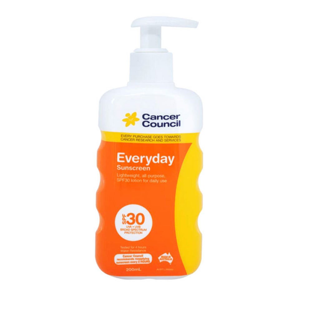 Cancer Council 200ml Everyday 4h Water Resistant SPF30 Sunscreen w/Pump