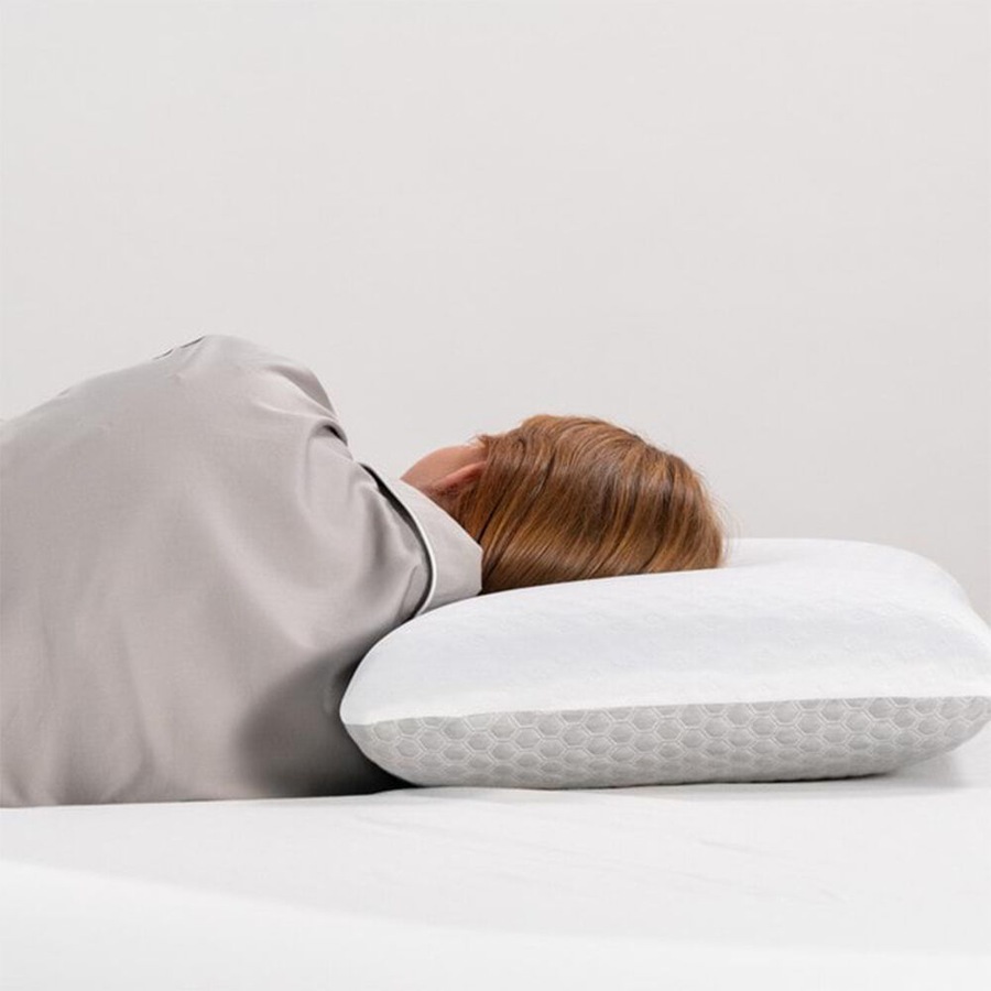 Cannigvale Deluxe Dual Comfort Memory Foam Sleep Pillow Rectangle White/Grey
