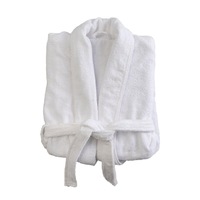 Canningvale Lusso Unisex Cotton Terry Durable Soft Plush Bathrobe White