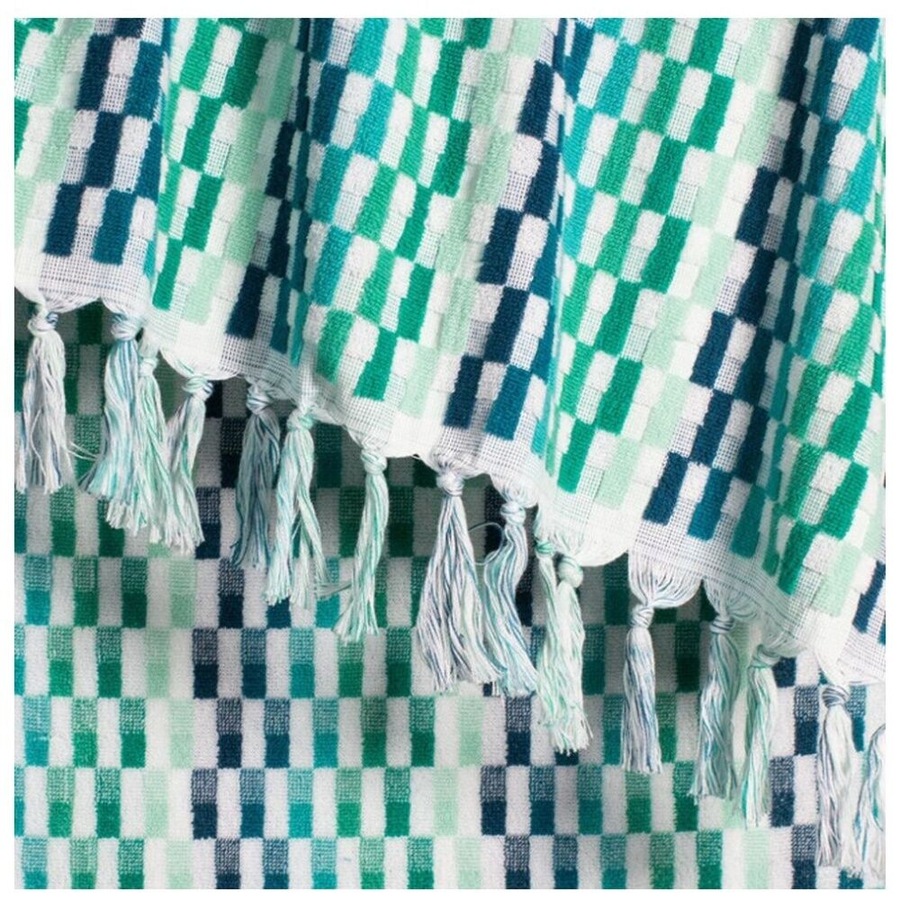 Canningvale Positana Grande Large Terry Beach Towel Green Emerald 100x180cm