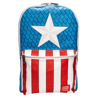 Captain America 50cm Costume Mini Backpack w/ Pin Faux Leather Adjustable