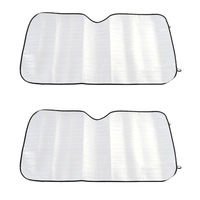 2 Pack Car Windscreen Sun Visor Reflective Shade/Heat Interior Windshield Silver