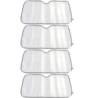 4 Pack Car Windscreen Sun Visor Reflective Shade/Heat Interior Windshield Silver