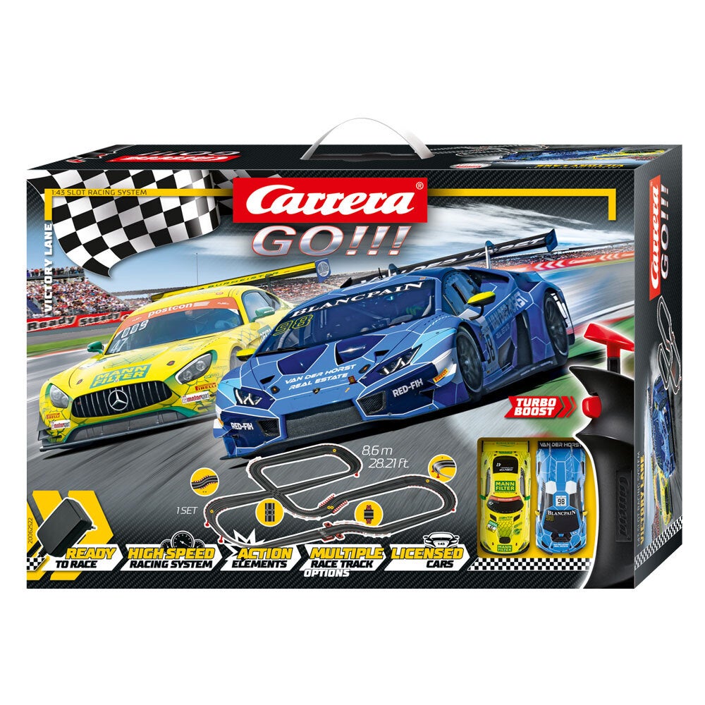 Carrera Go! Victory Lane 1:43 Scale Slot Car Racing System w/2 Vehicles Kids 5y+