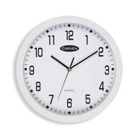 Carven 30cm Round White Wall Clock Silent Analogue 300mm for Home/Office/Decor