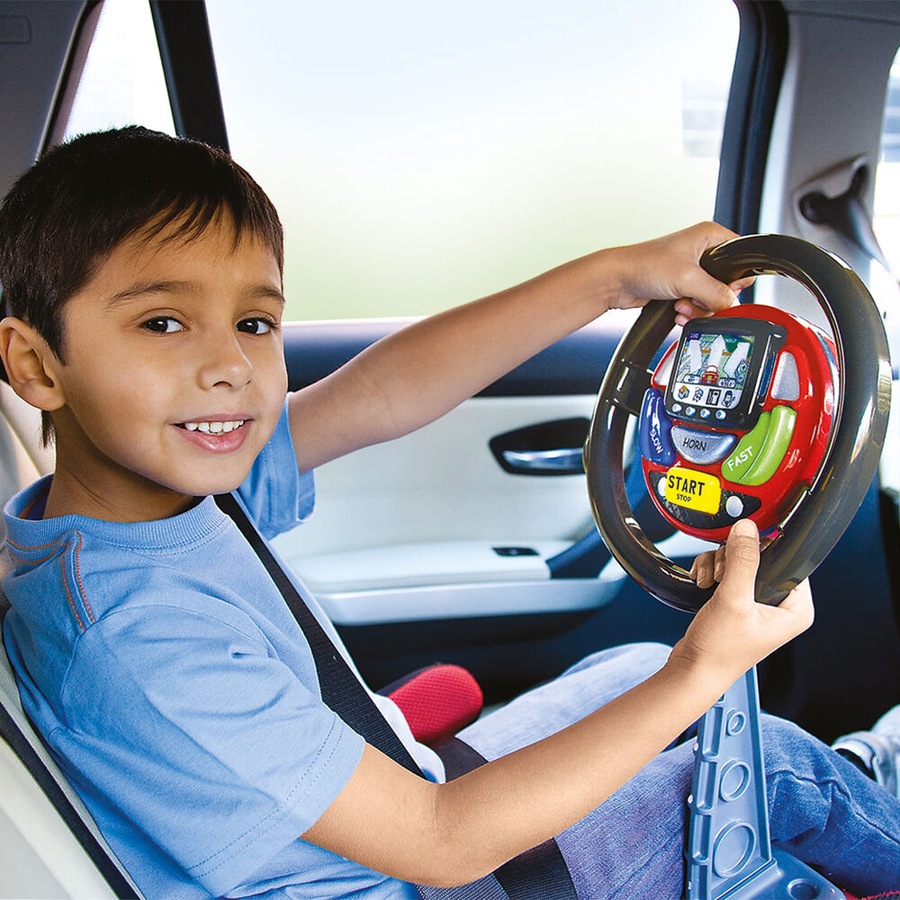 Casdon Sat Nav Steering Wheel Role-play Interactive Driving Toy Kids 3y+ Black