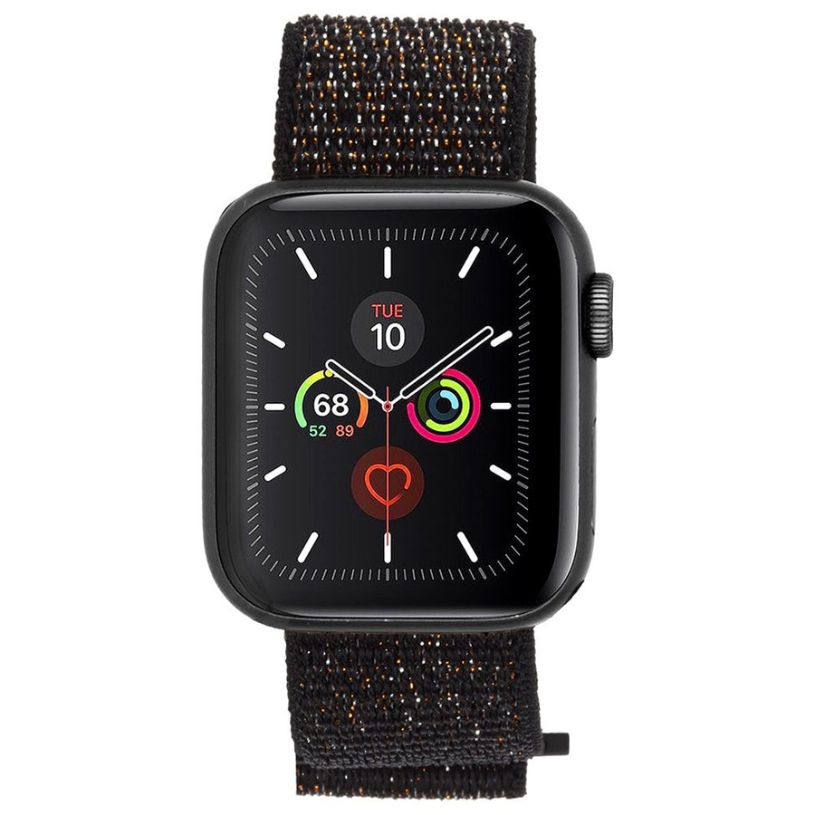 Case-Mate Nylon Sport Wrist Band/Strap for 42-44mm Apple Watch Metallic Black