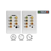 Component Cat5/Cat6 Extender Wall Plate + IR KIT RGB YUV YPbPr/ Coaxial Audio