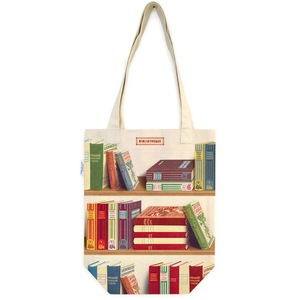 Cavallini Cotton Tote Bag Shopping Carry All Handbag 33x40cm Library Books