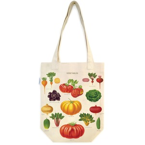 Cavallini Cotton Tote Bag Shopping Carry Handbag 33x40cm Vegetable Garden