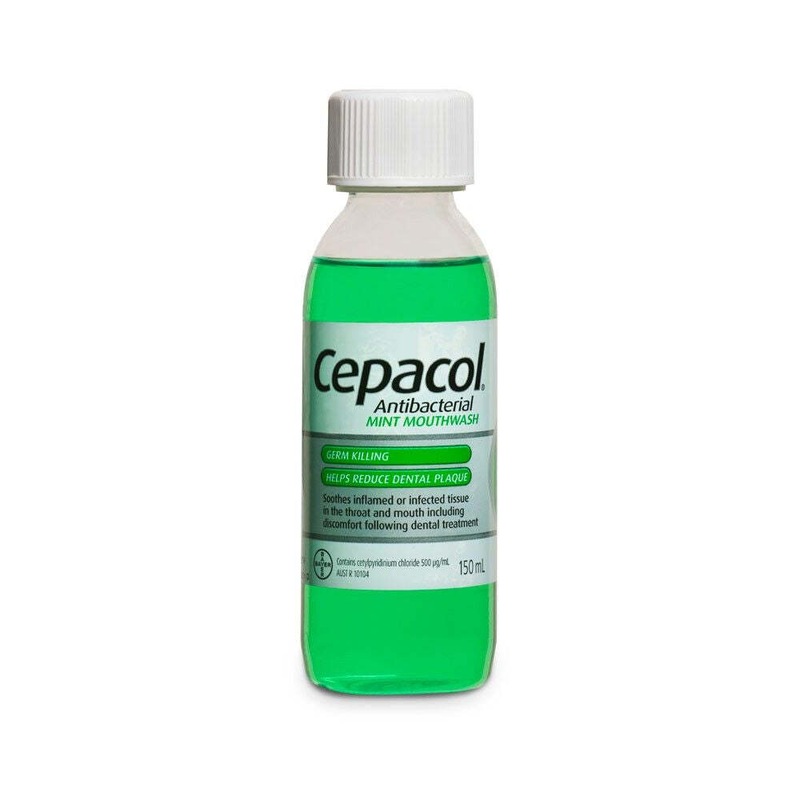 Cepacol 150ml Antibacterial Mint Mouthwash Reduce Dental Plaque Oral Mouth Care MyDeal