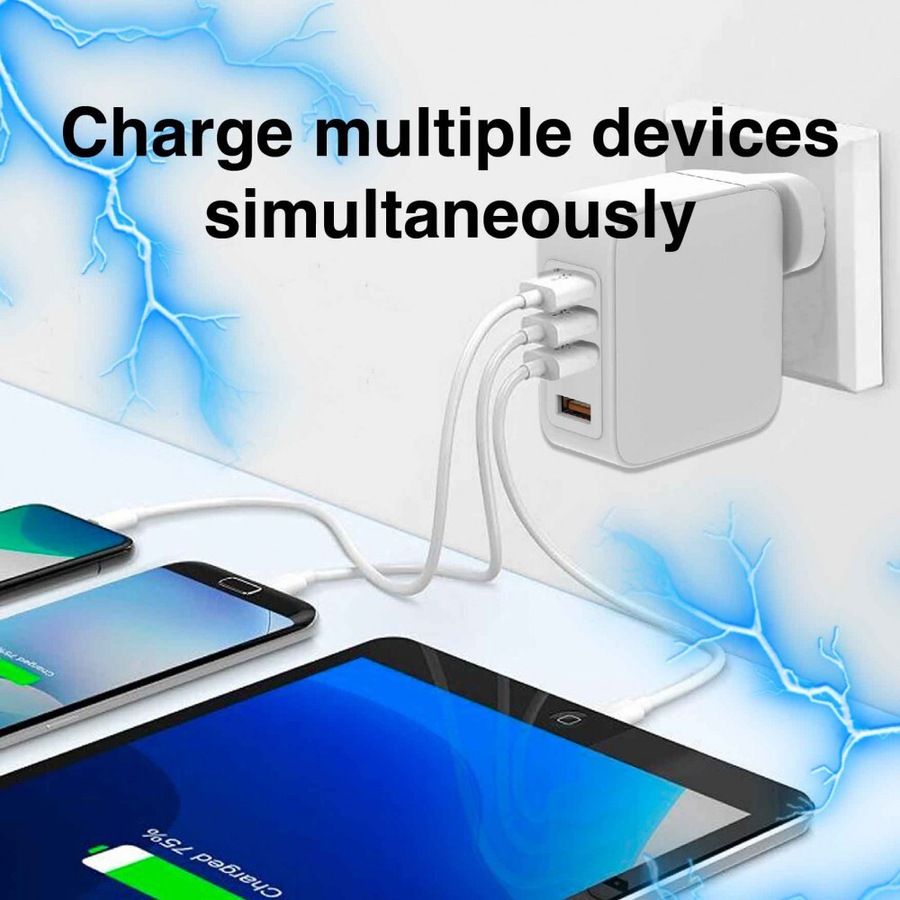 Chargecore 100W 4-Port PD GaN Wall Charger Adapter For Fast Charging/USB-C/A Hub