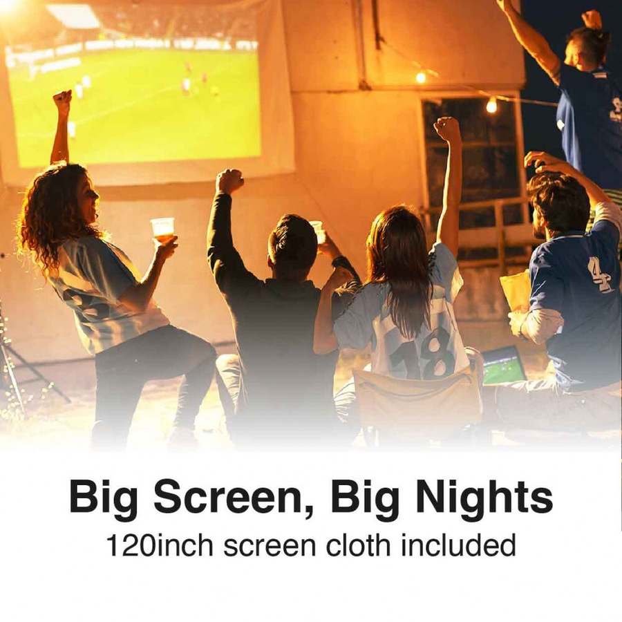 Chargecore Laser 1080P LED Projector w/ DVD Player & WiFi Casting HDMI/USB White