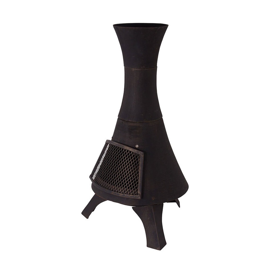 Charmate Cast Iron Black Outdoor Fireplace/Firepit Modern Chiminea 54 x 112cm