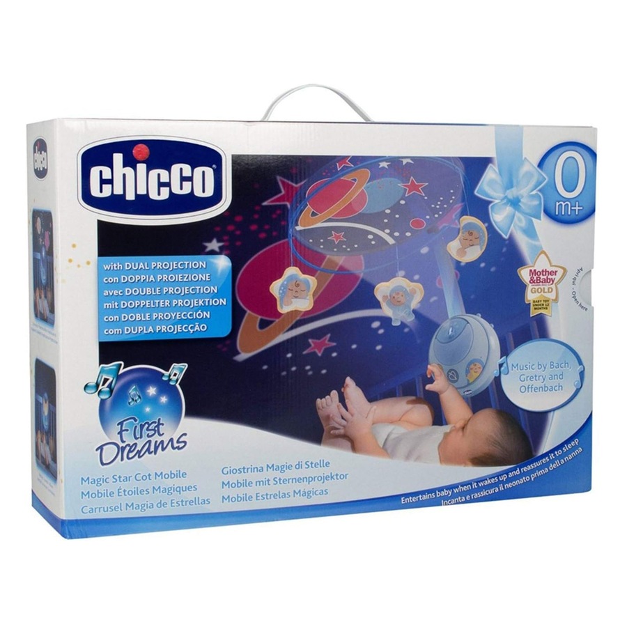 Chicco Toy Baby/Toddler Magic Stars Cot Mobile Hanging Night Light/Projector BLU