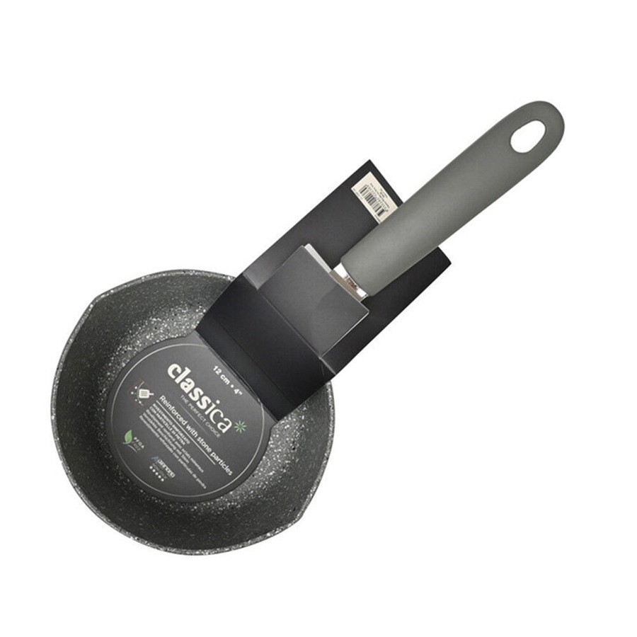 Classica Mini Milk Pot Round Non-Stick Sauce Pan Kitchen Cookware 12 cm Grey