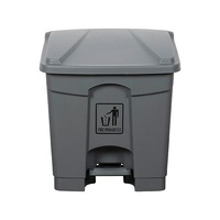 Cleanlink 30L Rubbish Bin Garbage Waste Trash Can w/ Foot Pedal Lid Cover Grey