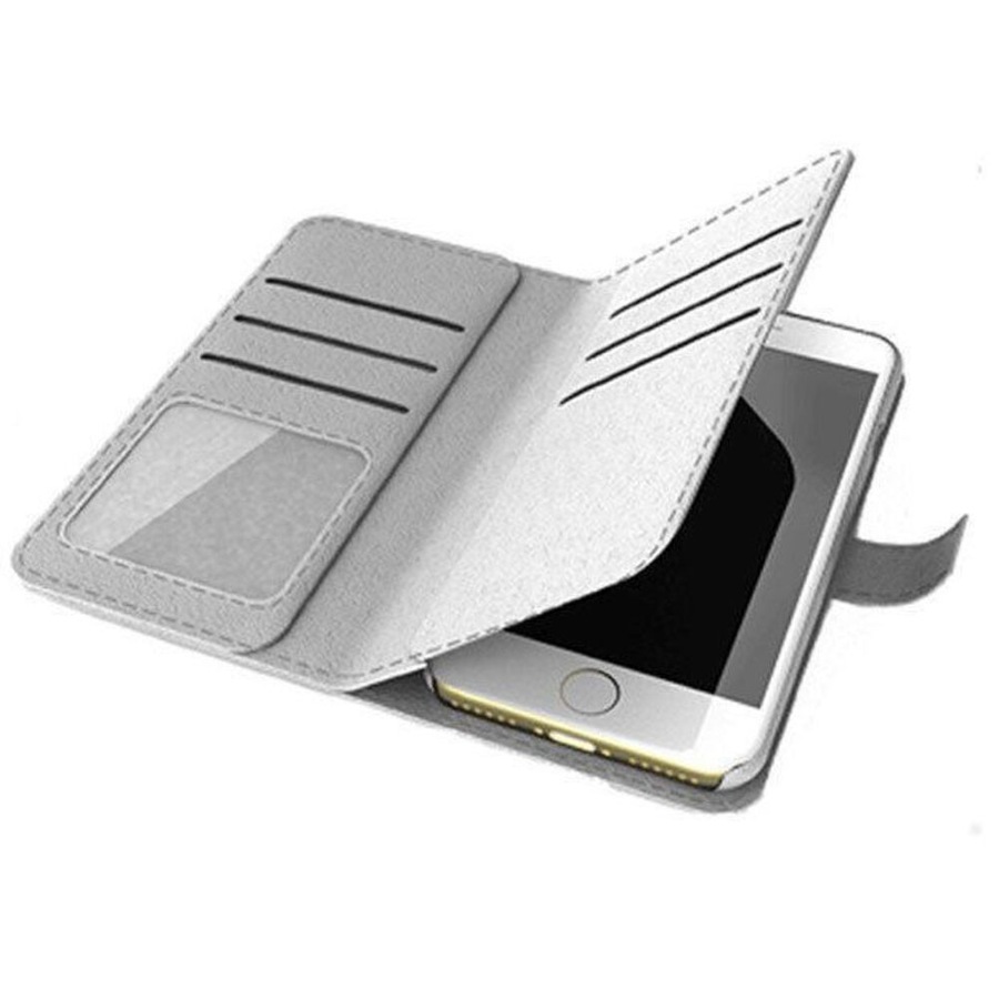 Cleanskin White Flip Wallet/Card Holder/Pocket Case/Cover for Apple iPhone 7