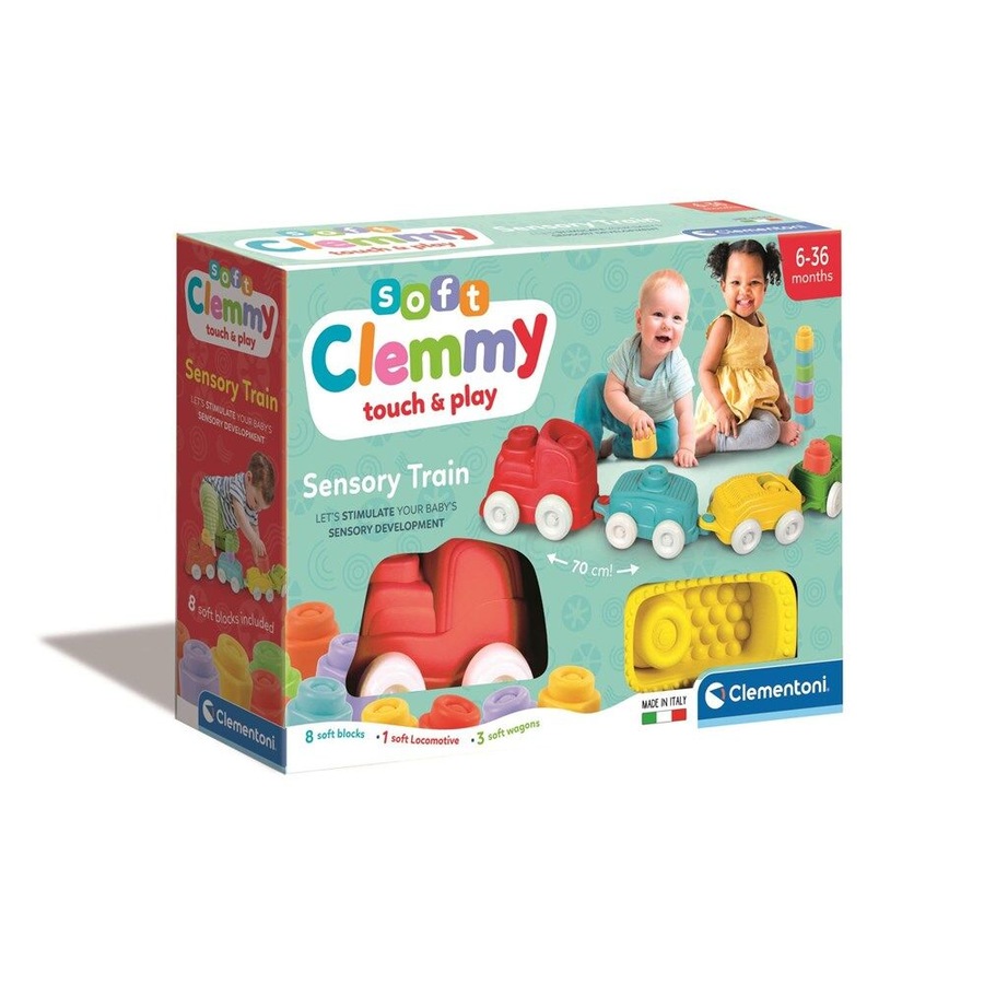 Clementoni Soft Clemmy Touch & Play Sensory Train Soft Toy Baby/Infant 6m+