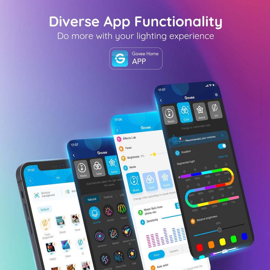 Govee Neon Flex RGBIC Smart LED Rope Light Strip Voice Control 3M